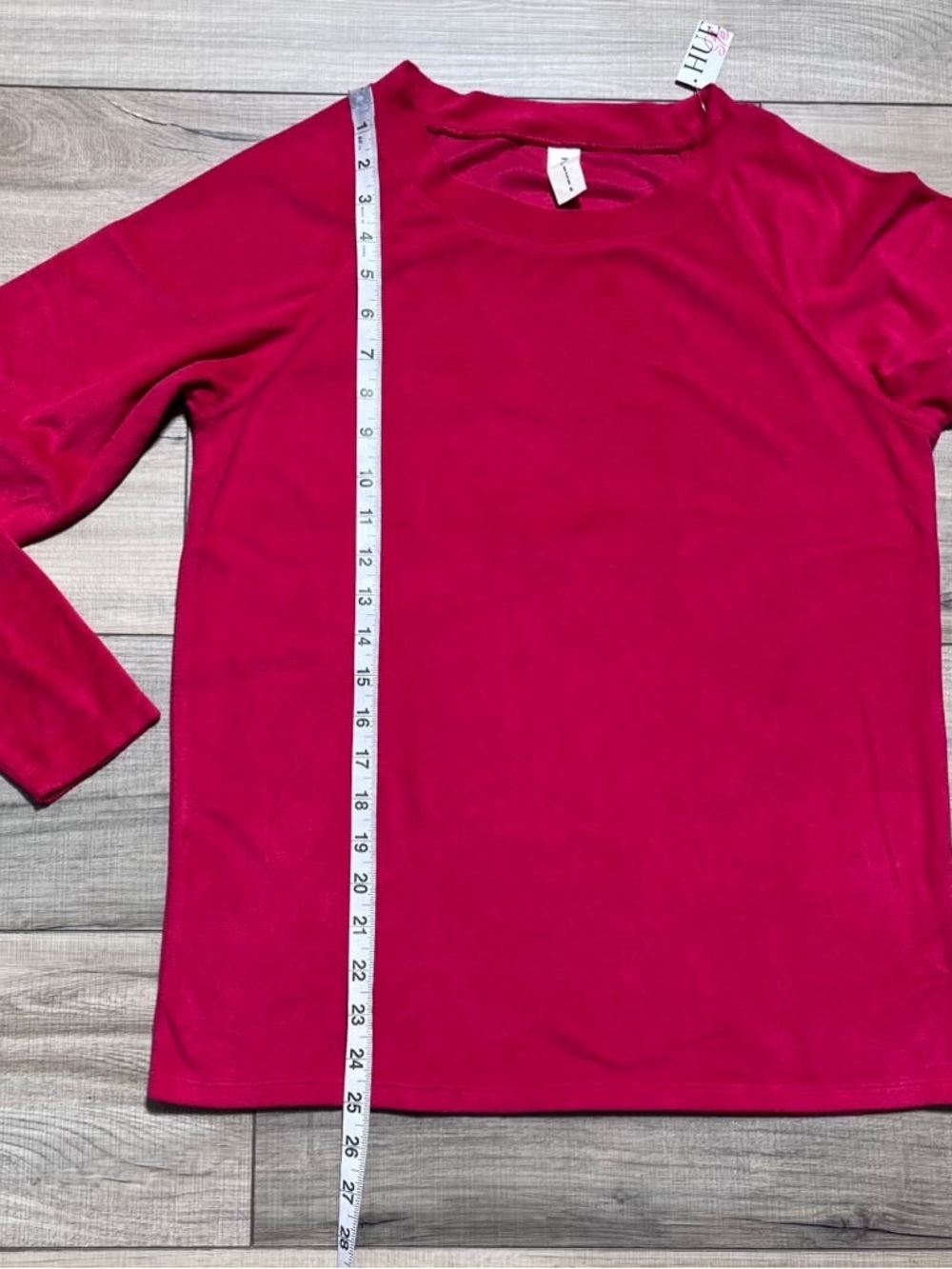 Hue Sleepwear Women’s Long Raglan Sleeve Pajama Top Size Small Red - Picture 5 of 8